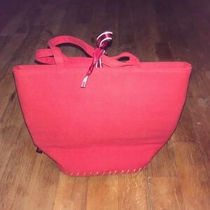 Red Vintage Joe Boxer Bag with Heart Patterned Interior